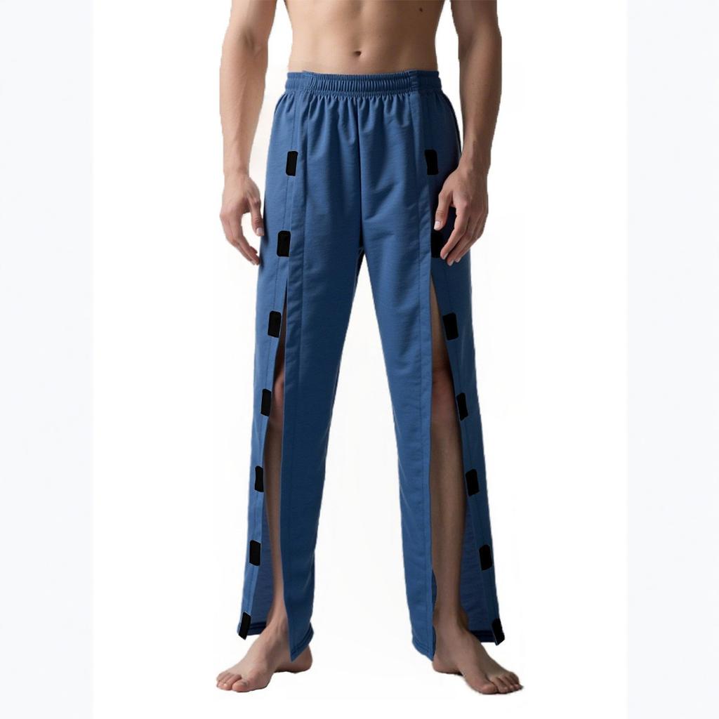 Herrenhose mit doppelseitigem offenem Saum, lockerer Passform und lässiger Riemen-Tasche