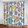 Children'S Room Curtains Cartoon Colour Print 3D Design Luxury Girl Window Curtains For Living Room Bedroom Home Decor 2 Pieces