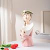 Girls Flower Arrangement Decorative Vase Ornaments, Living Room Desktop Resin Crafts