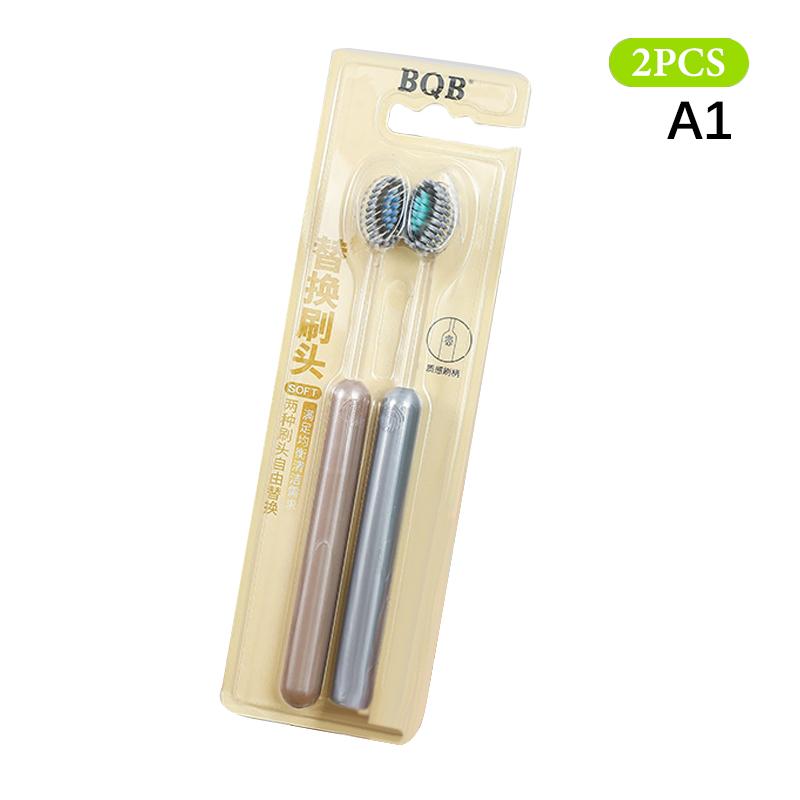 2Pcs Ultra-Fine Toothbrush Set - Deep Cleaning Dual-Bristle for Adults, Plaque Removal & Teeth Whitening