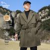 EASTERN CAMEL Herren Mittellanger Lockerer Trenchcoat