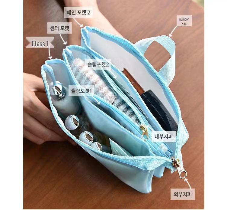 Damen Sand Netz Kosmetik- & Reise-Pass-Tasche - Kompakte und modische Aufbewahrungslösung