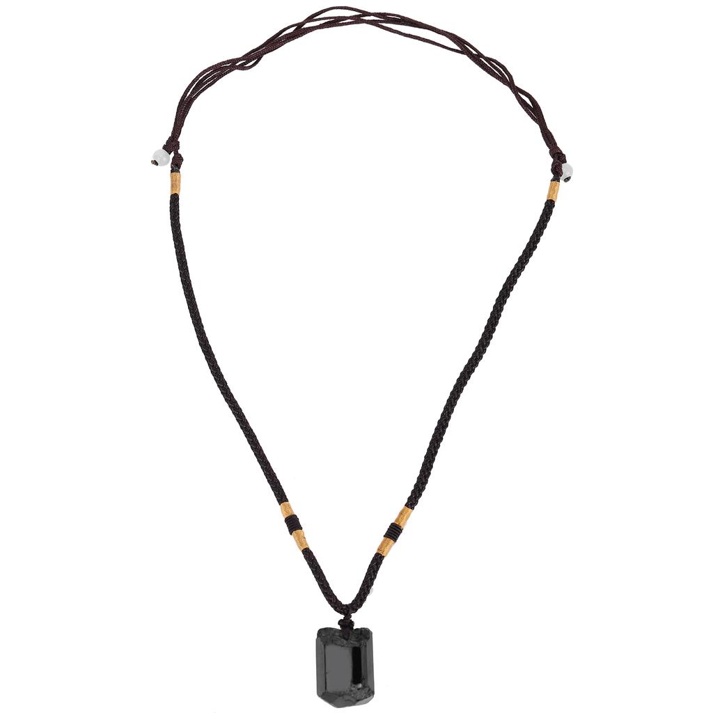 4Pcs Tourmaline Pendant Necklace Sweater Chain Adjustable Cord Cloth Accessory