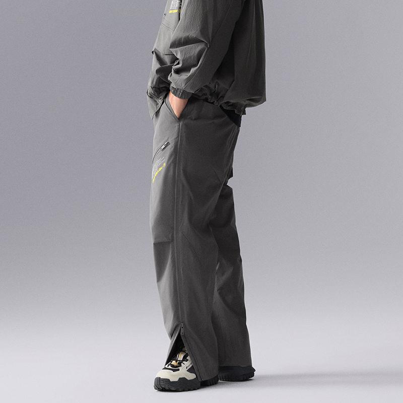 Li-Ning CF Series Casual Solid Color Zipper Straight Loose Knit Sports Pants Men Bottoms AYKU617-1