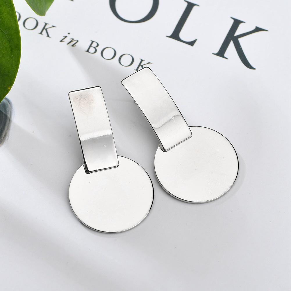 Cercei vintage de modă pentru femei, cercei cu clemă din metal auriu, mari, geometrici, accesorii pentru bijuterii.