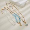 Beach Vacation Starfish Baroque Gravel Necklace, Sweet Ocean Wind Conch Beaded Necklace Women