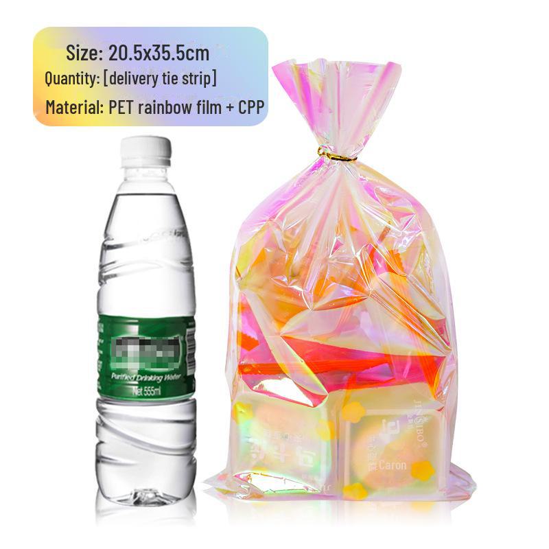 

Прозрачный вертикальный пакет для радужного попкорна и закусок из печенья