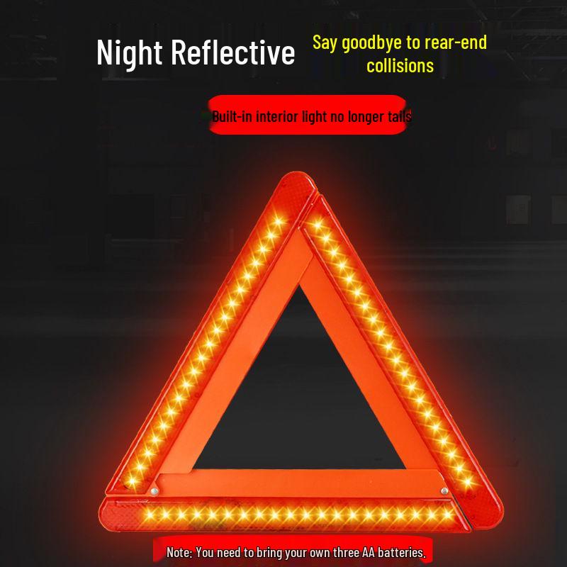 LED Emergency Car Safety Triangle Bracket