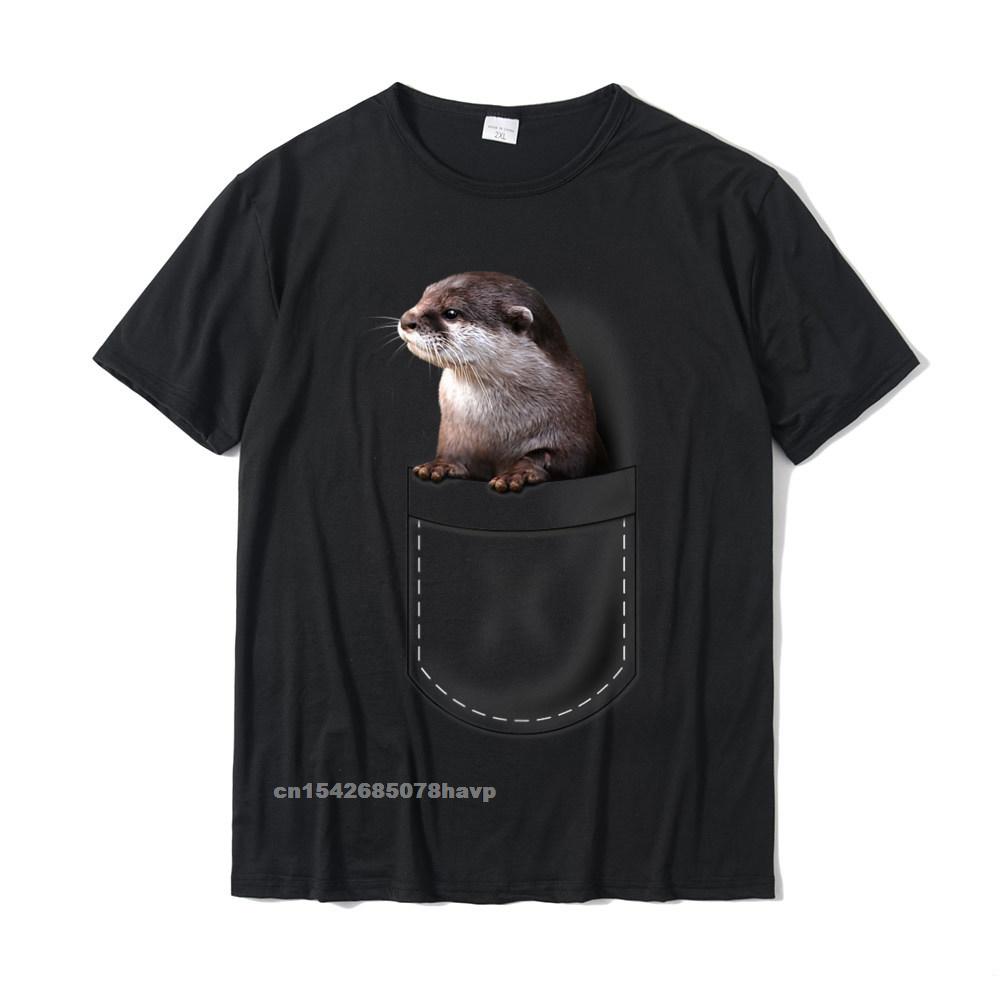 Cute Otter Pocket Peeking Pocket Funny Otter Tshirt Unisex Classic Cosie Tops Shirts Cotton T Shirts Slim Fit