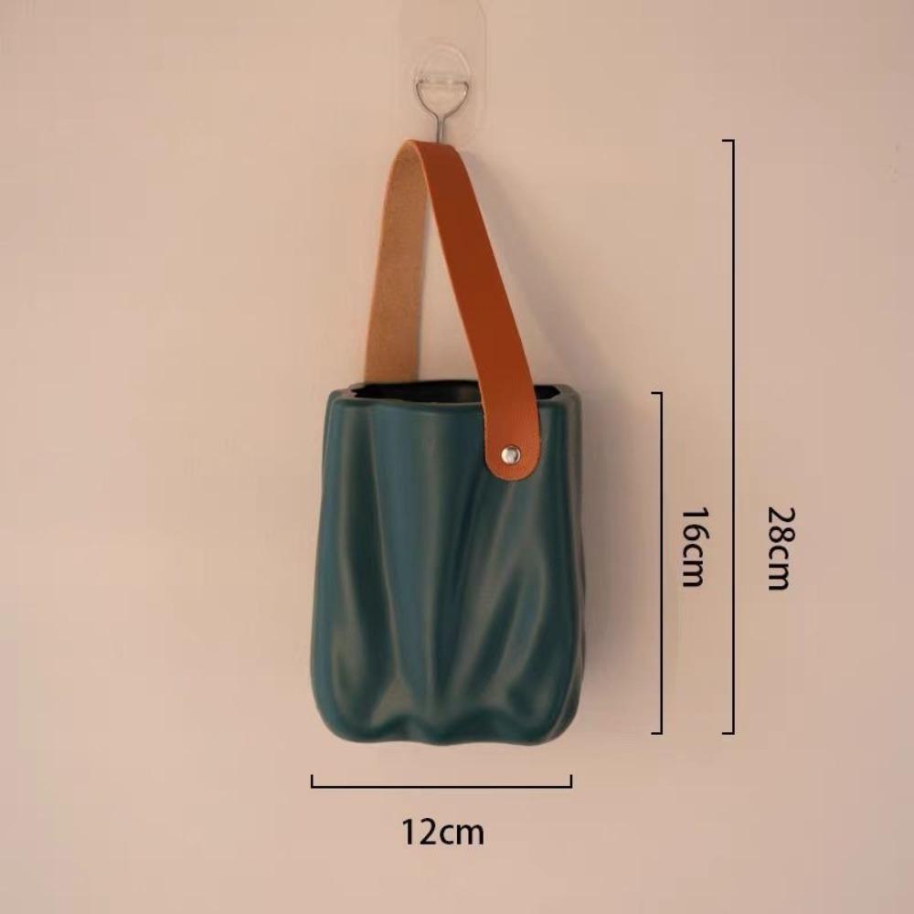 

Handheld Handbag Vase Plastic Vase Ornament New Niche Decoration Household Supplies синій