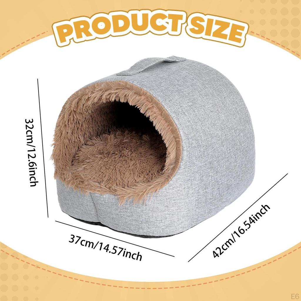 Cat Bed Cave House Enclosed with Portable Handle, Warm, Soft, Anti Slip Comfortable Pet Supplies