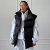 Dame Casual Ærmeløs Puffer Vest Løstsiddende Vinter Pendling Ydertøj Ensfarvet
