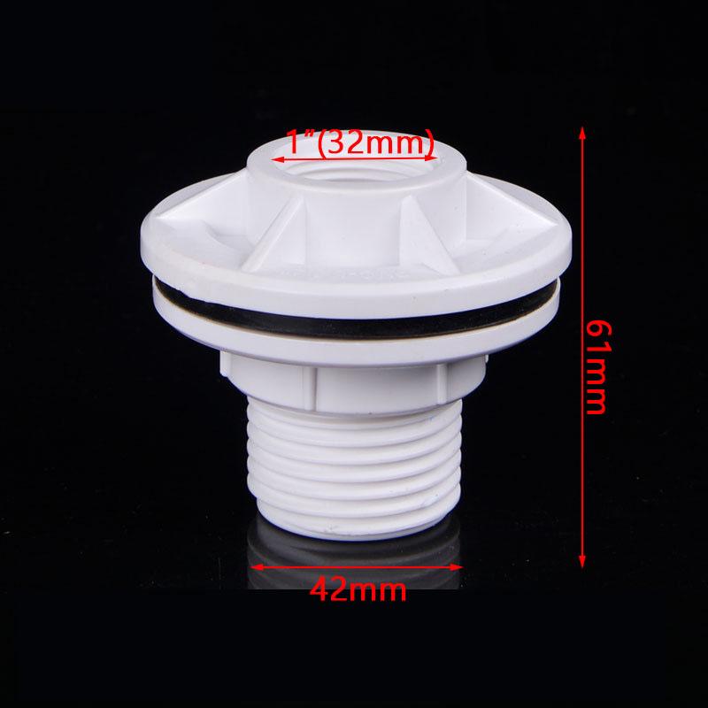 1Pcs 1/2In 3/4In 1In UPVC White Double Female Thread Water Tank Joints Garden Irrigation Accessories Fish Tank Connector