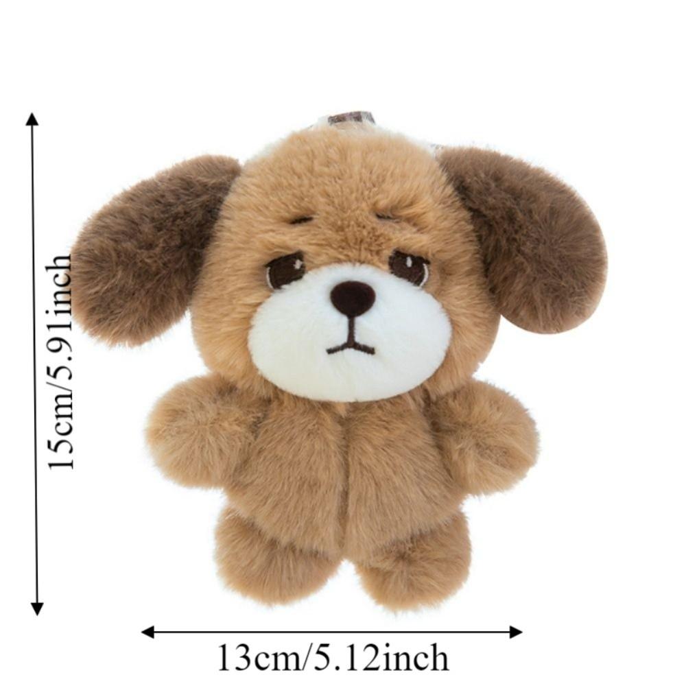 Animal Puppy Plush Keychain PP Cotton Puppy Doll Key Ring Sweet Plush Puppy Pendant Birthday Gift