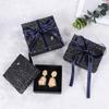 Bracelet Ring Earrings Blue Gold Ribbon Gift Box Jewelry Packaging Box Carton Gift Bag