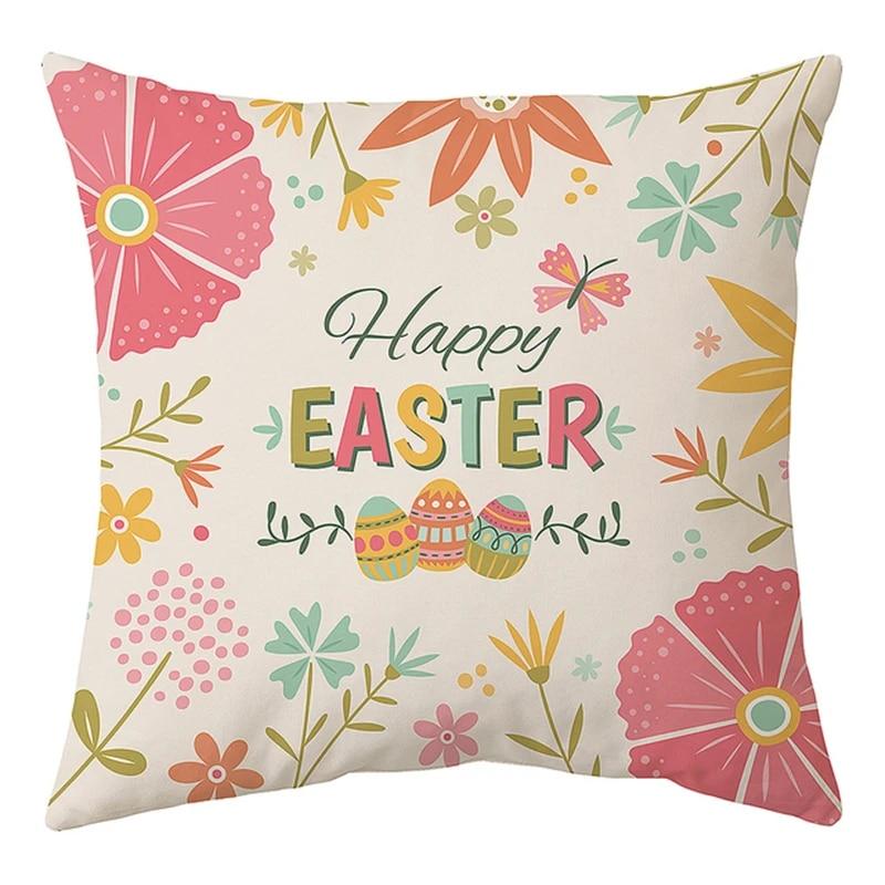 Happy Easter Decoration For Home  Rabbit Eggs Pillowcase Bunny   Supplies Party Favor Gifts 45*45cm
