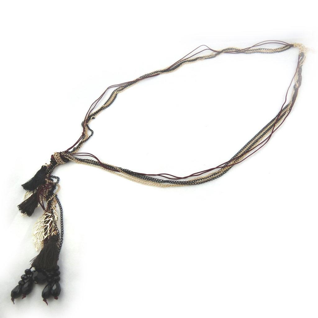 Les Trésors De Lily [N0703] - Golden Brown 'Altai' Designer Long Necklace