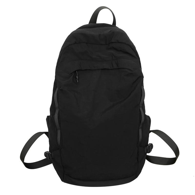 

Однотонный школьный рюкзак для школьников, мужской дорожный рюкзак для женщин чёрный