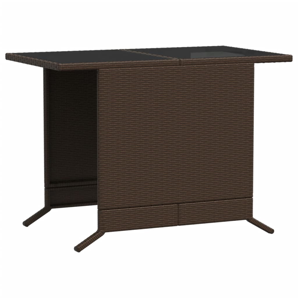 3 Piece Bistro Set with Cushions Brown Poly Rattan