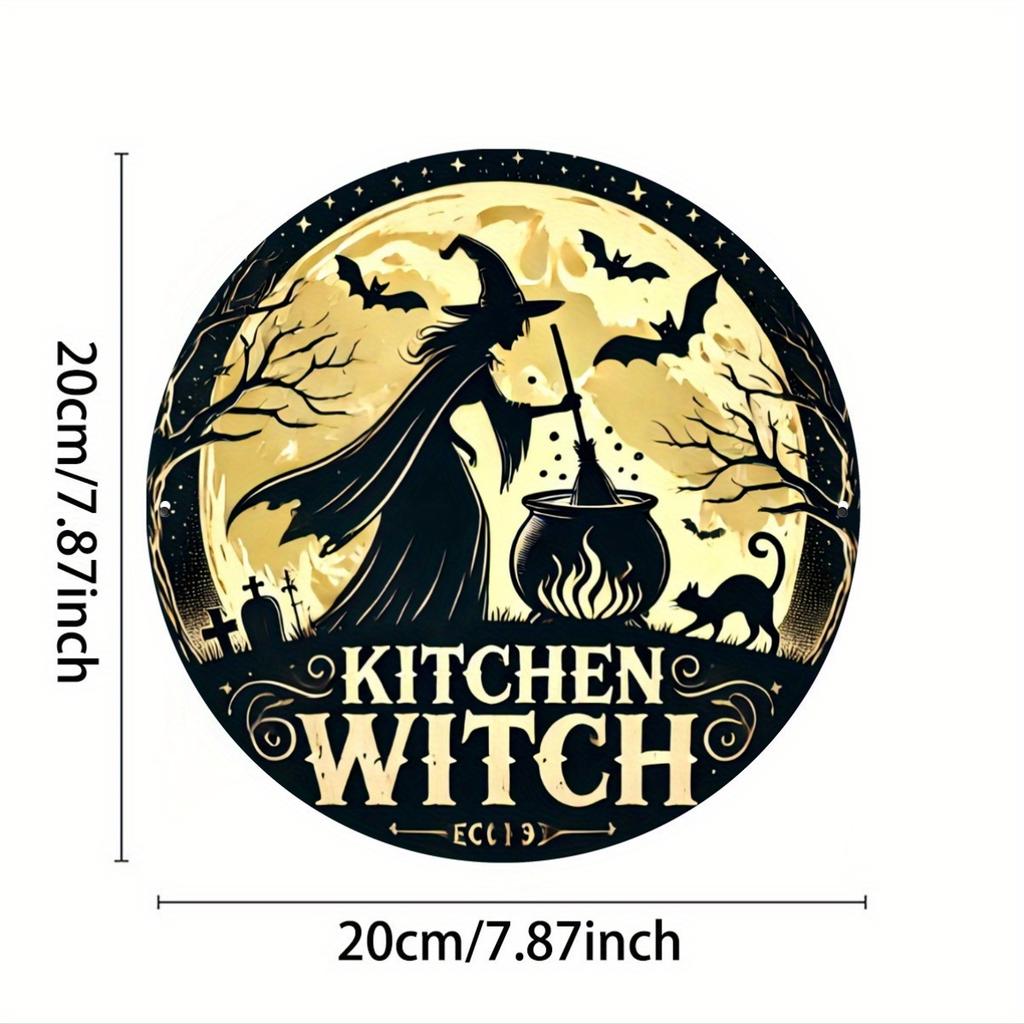 Rustic Kitchen Witch Iron Decorative Sign Plaque Multipurpose Door Mount No Electricity Needed Ideal for Home Kitchen