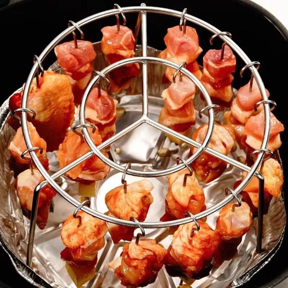 Heat-Resistant Air Fryer Skewer Stand Stainless Steel Skewers Rack  Home Kitchen