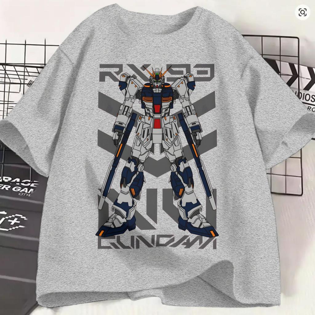 Amazing Gundam Tshirts Unisex Round Neck Cotton T Shirts Rx93 Nu Short Sleeve Tees Gift Idea Clothing