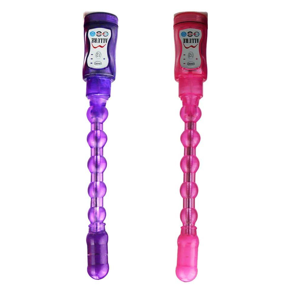 12 Mode Vibrating Stick Beads Drill Flexible Vibrator Adult Products MASTURBATION Butt Plug Flexible Anal Bendable Pleasure Tool