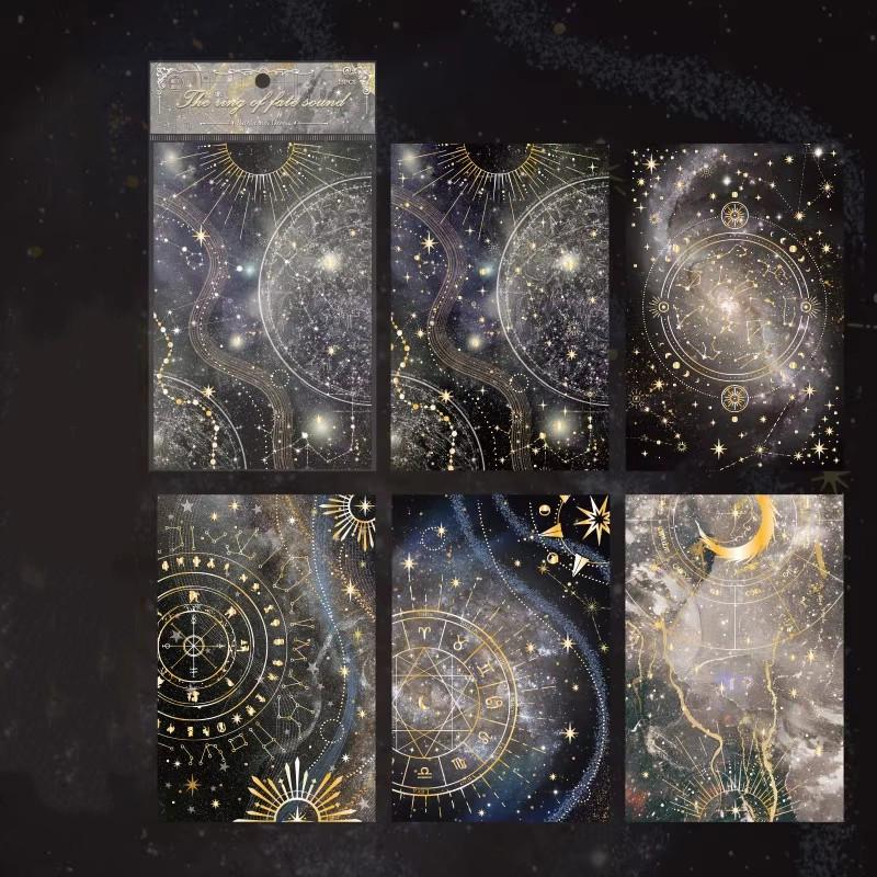 15pcs/set Retro Magic Hand Ledger Decoration Handmade Background Card Ins Colorful Hot Stamping Collage Card DIY Decor Paper