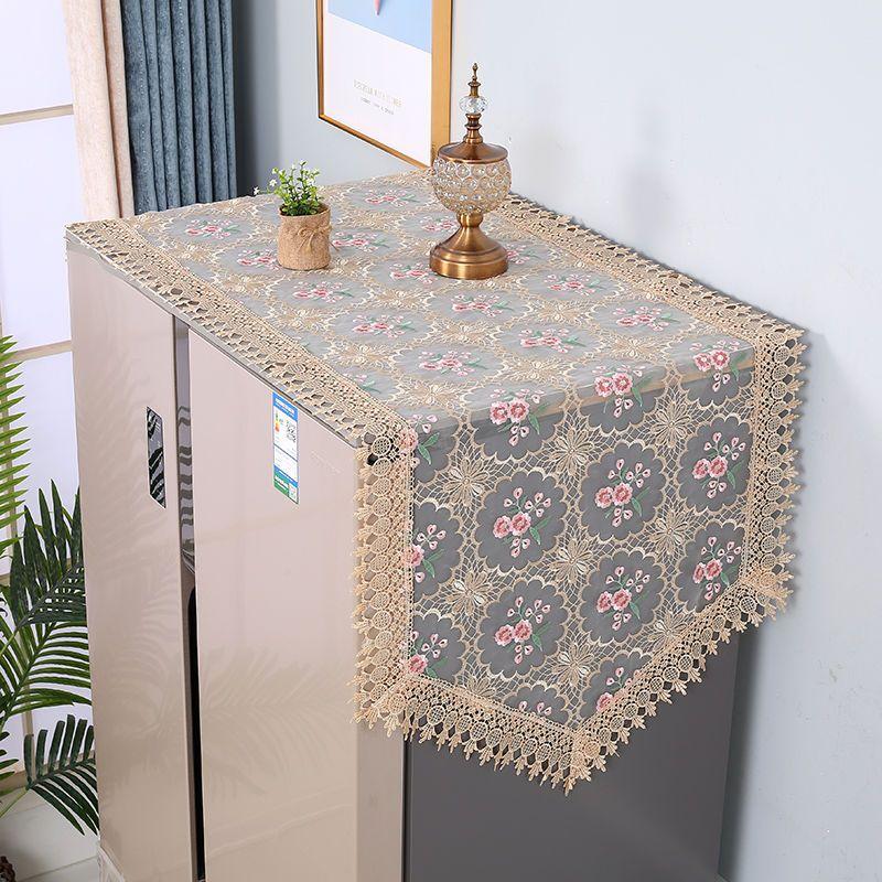 Refrigerator Cover Cloth Single Opening Washing Machine Cover Refrigerator Dust Cover Lace Oil Proof Cover Cloth Covering Dust Cloth
