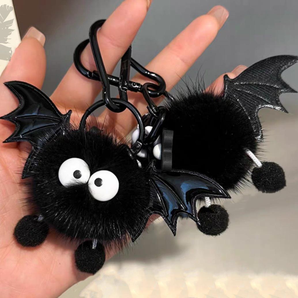 

Норковый мех Маленький дьявол Милый Хэллоуинский брелок-подвеска Faux Mink Fur чёрный