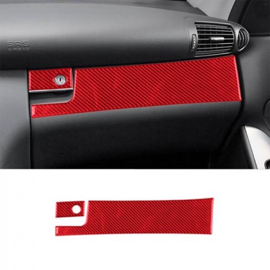 2Pcs Red Carbon Fiber Passenger Dashboard Vent Cover Trim For Mercedes-Benz W203