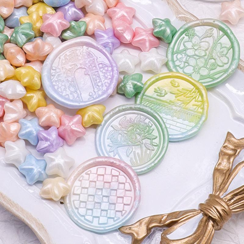 100pcs Colorful Star Wax for Sealing Seal Beads Wax Seal Stamp Set DIY Scrapbooking Material and Crafts Invitation Decoration 21