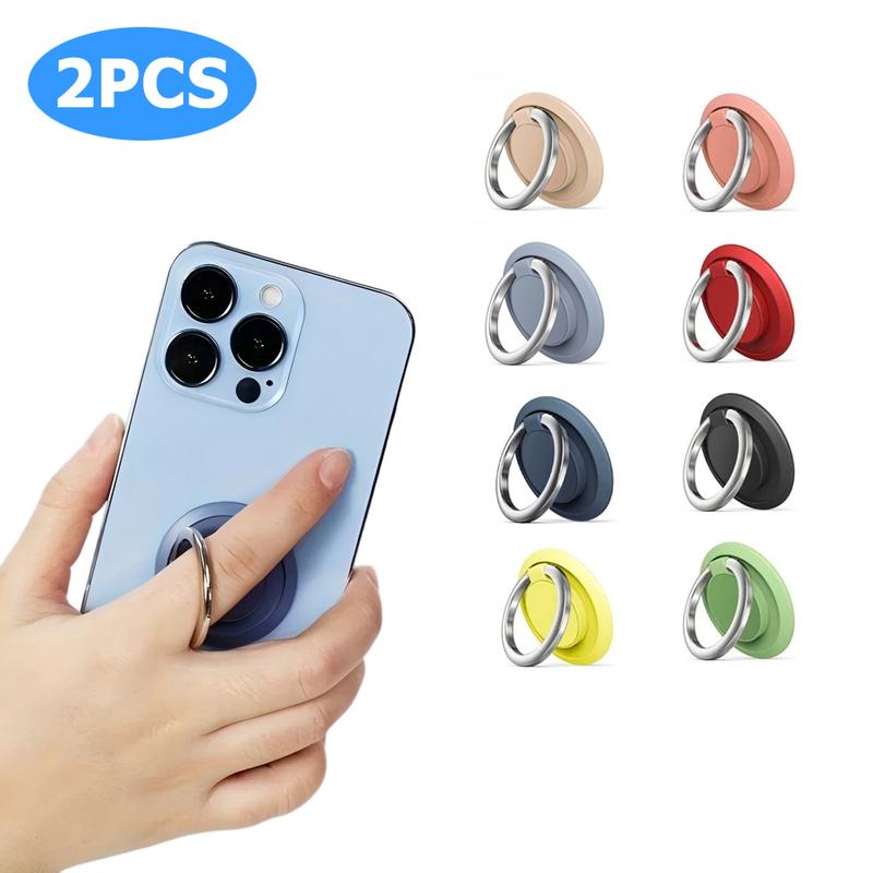 2PCS Mobile Phone Finger Ring Holder, for Car Magnetic Mount Rotatable Phone Back Sticker Holder for IPhone Samsung Xiaomi