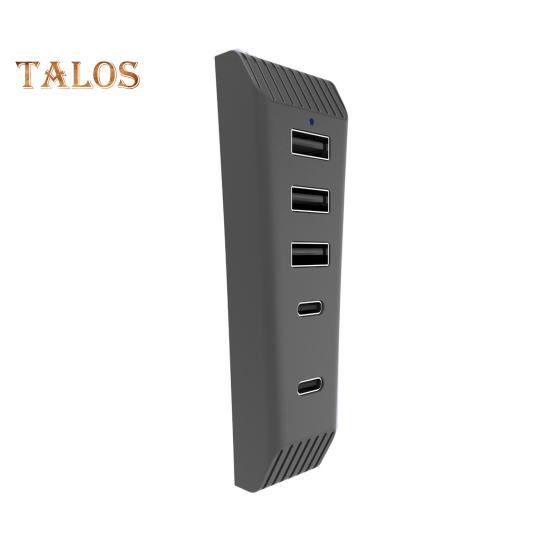 

USB-концентратор 5-в-1, высокоскоростной удлинитель для PS5 Slim с 3 портами USB 1 Type-C 1 Type-C 3.1 для VR2, подключение нескольких устройств, максимальная эффективность USB-концентратора чёрный