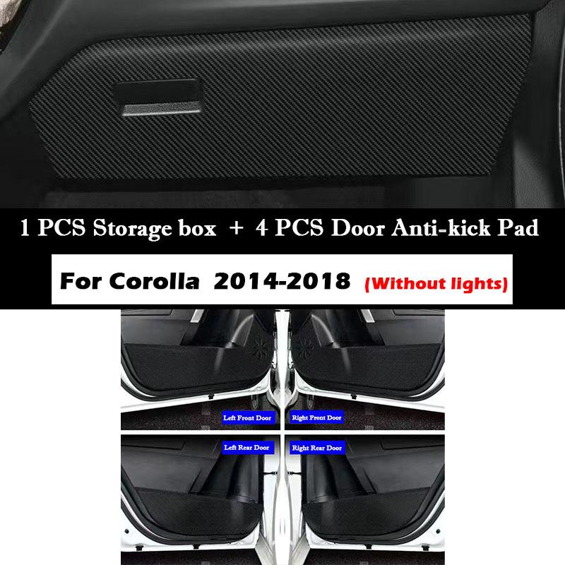 Car Door Anti Kick Pad Protection Stickers for Toyota Corolla 2014-2025 Glove Box Carbon Fiber Anti-dirty Sticker Accessories
