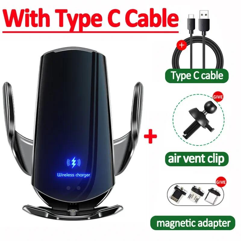 Car Phone Holder Wireless Charger for IPhone 12 13 14 Pro Max Samsung S22 S21 S10 Phone Car Charger 50W Wireless Fast Charging