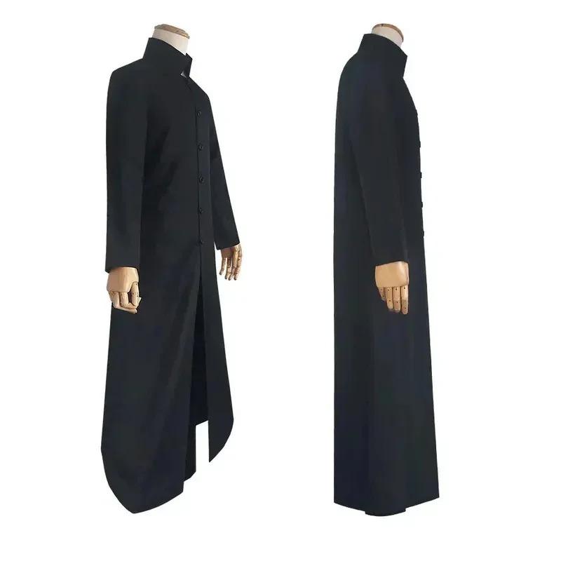 Matrix Cosplay Kostume Neo Trench Coat Black Cosplay Costume Halloween Party Costumes for Men Cos Play Prop Accessories