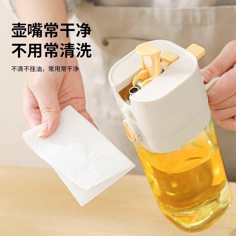 

1 герметичная бутылка-спрей для оливкового масла - стеклянный диспенсер двойного назначения с мелким распылителем и сливным отверстием, идеально подходит для салата, барбекю и приготовления пищи