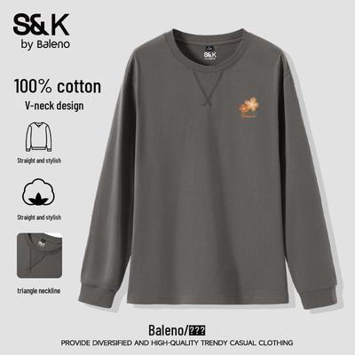 Baleno Men's S&K Series Round Neck Cotton Long Sleeve T-Shirt
