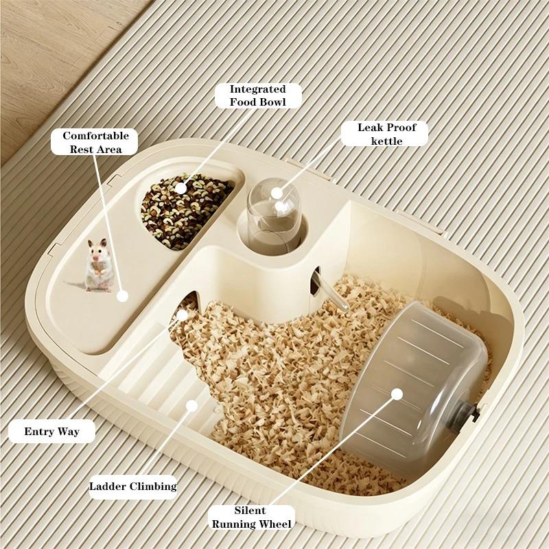 Double Layer Hamster Cage,Large Space VisibleSmall Animal Carrier Breathable Translucent PetTransport Box for Animal Transport