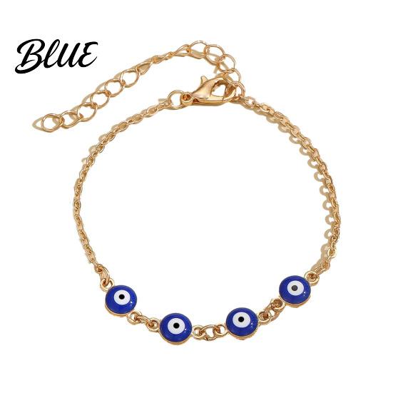 Mediterranean Good Luck Bracelet Evil Eye Hand of Fatima Women