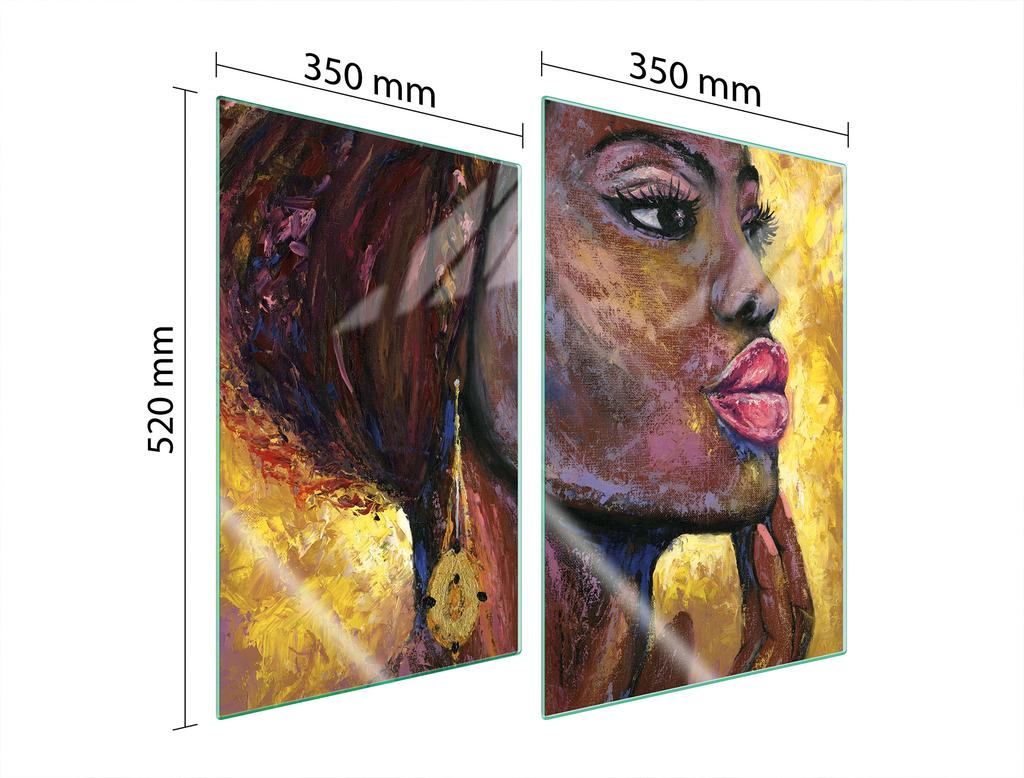 GLÄSERNE SCHUTZPLATTE FÜR DIE KÜCHE 2x35x52 FRAU