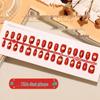 T514 Red Apple Festive Gilded Cat Eye Nail Plates, Extra Short and High-End