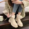 New thick-soled heightening side zipper snow boots winter warm piled thick heel short boots women's cotton boots