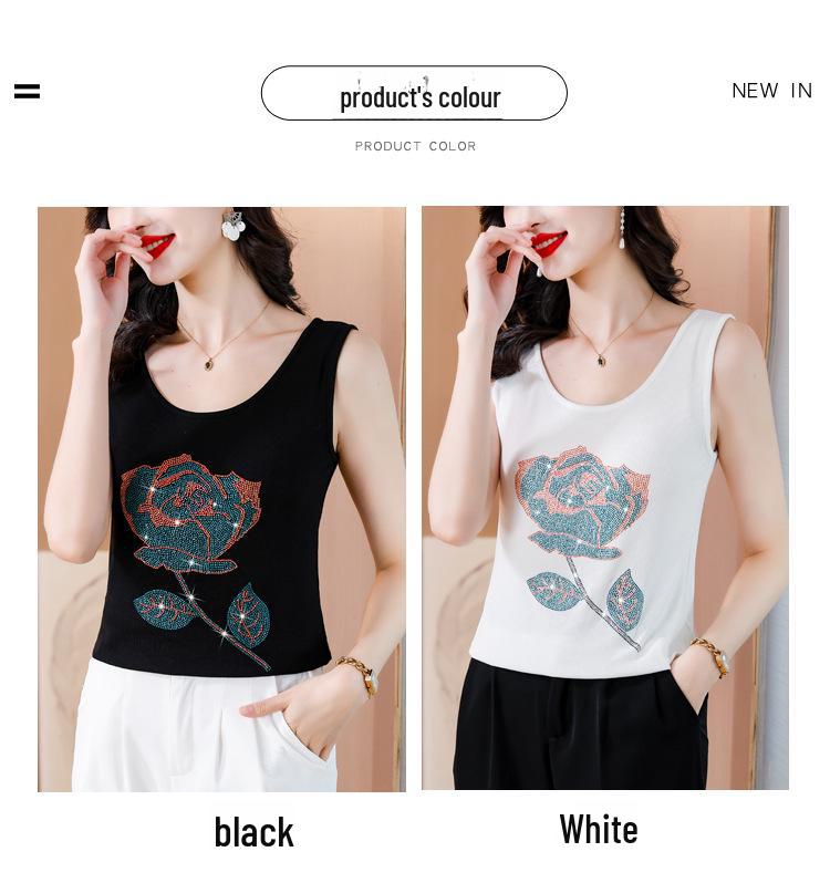 Women's Diamond Camisole: Slim Fit, Large Size, Elastic, Sleeveless Vest for Spring and Summer