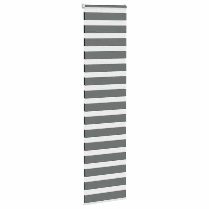 VidaXL Store Zèbre Gris Foncé Largeur Du Tissu 50,9 Cm Polyester, Store À Enrouleur Zébré, Store Zébré Pour Fenêtre, Store 4014174