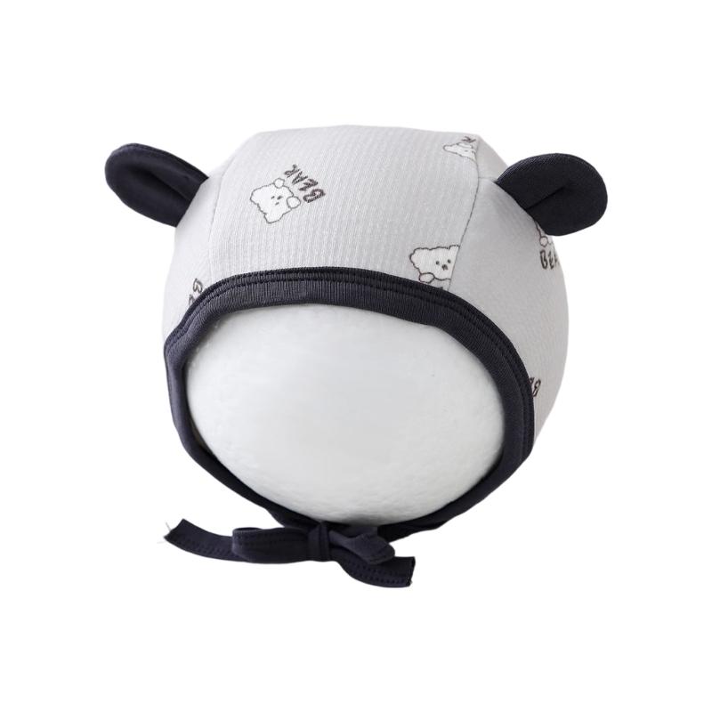Breathable Infant Fetal Cap Breathable Cotton Polyester Bonnet For Newborns 0-5 Months Ear Covering Design