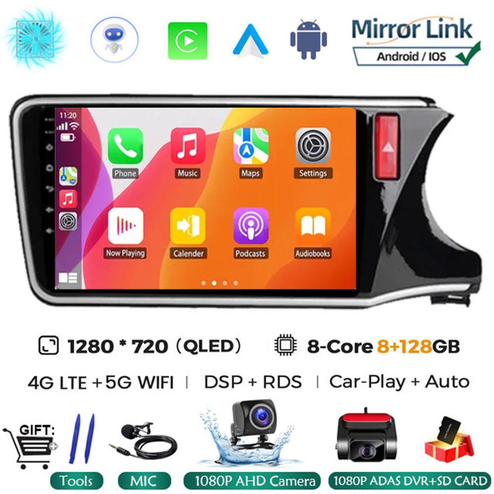 10" Android 14 Player For Honda City Grace RHD 2014 2015 2016 2017 Car Head Unit Radio Stereo Multimedia GPS DVD Touch Screen