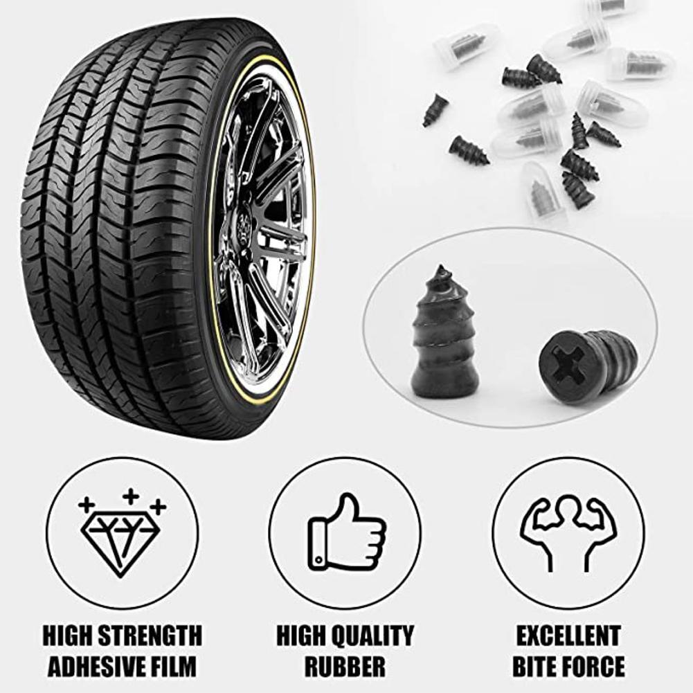40/20 Pcs Tire Repair Rubber Nail with Screwdriver Set Vacuum Tire Repair Rubber Screws for Car Motorcycle Tire Puncture Repair