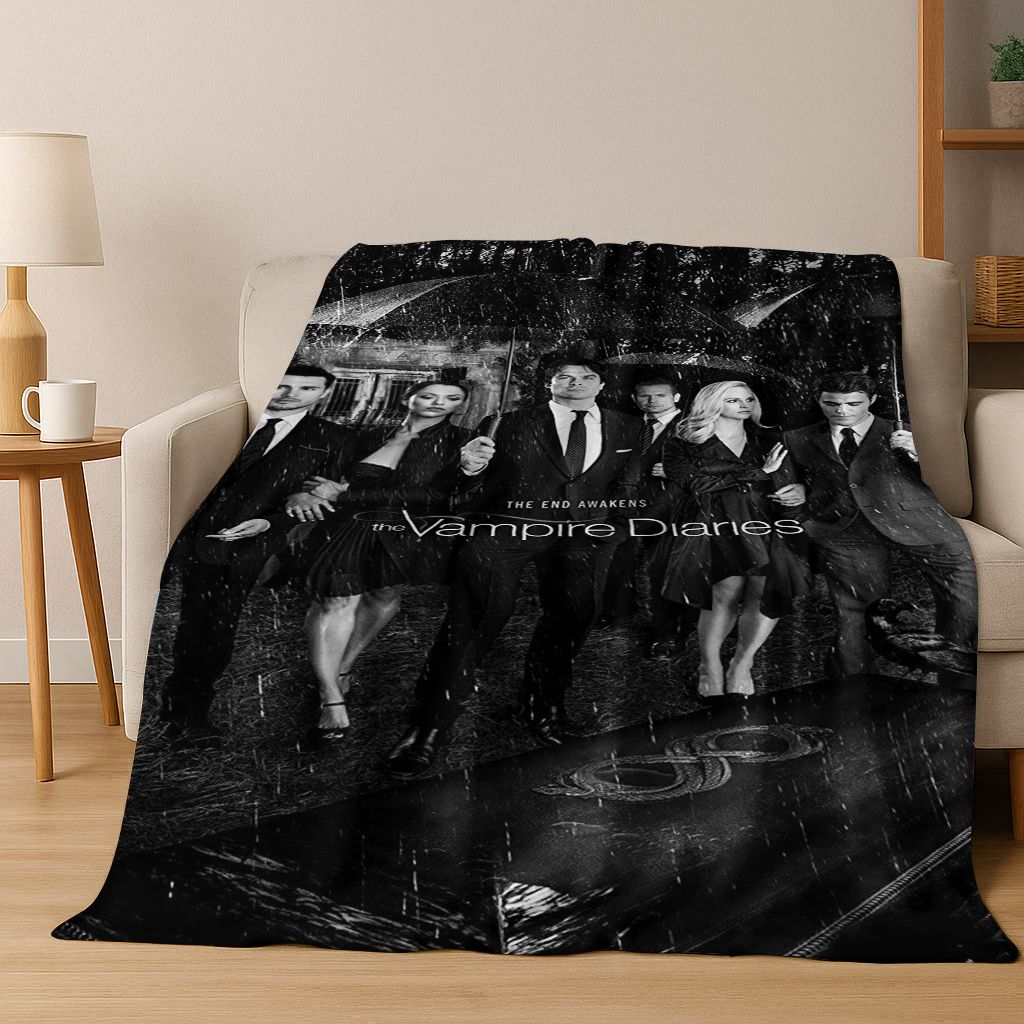 26 Stil The Vampire Diaries Damon Salvatore Flanelldecke, Warme und Gemütliche Weiche Überwurfdecke für Zuhause Schlafzimmer Bett Sofa Abdeckung